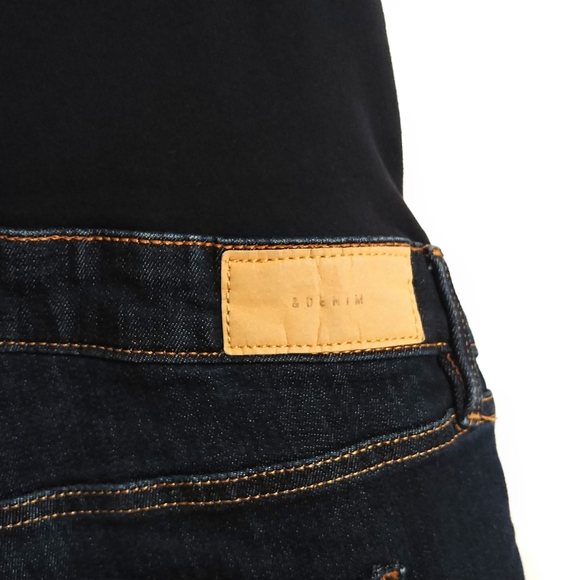 SOLD! H&M Skinny High Rib Mama Full Panel Raw Hem Dark Wash Denim Jeans 14 - Picture 8 of 16